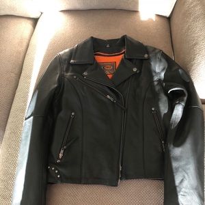 Motorcycle leather riding coat
